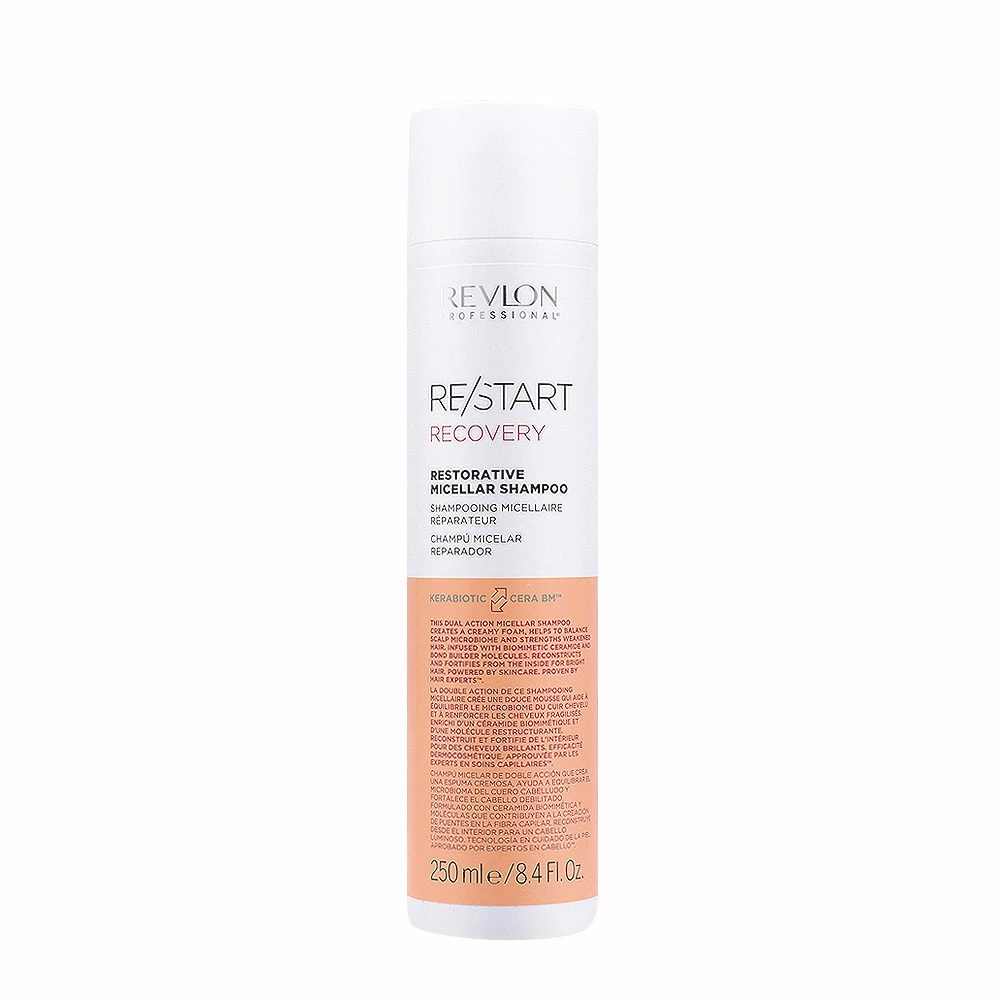 Revlon Restart Recovery Restorative Micellar Shampoo 250ml - Shampooing Restructurant Pour Cheveux Abîmés