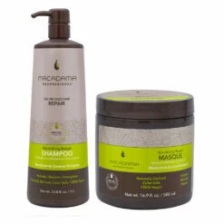 Macadamia Set Cheveux Abîmés Shampooing 1000ml Et Masque 500ml