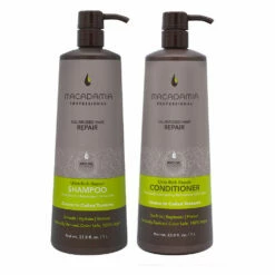 Macadamia Set Cheveux Gros Et Abimés Shampooing 1000ml Et Baume 1000ml