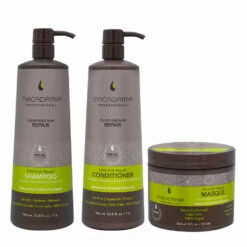 Macadamia Set Cheveux Gros Et Abimés Shampooing 1000ml Et Baume 1000ml Masque 236ml