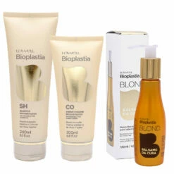 Lowell Bioplastia Shampooing 240ml Revitalisant 200ml Fluide 120ml Pour Cheveux Blonds Abîmés