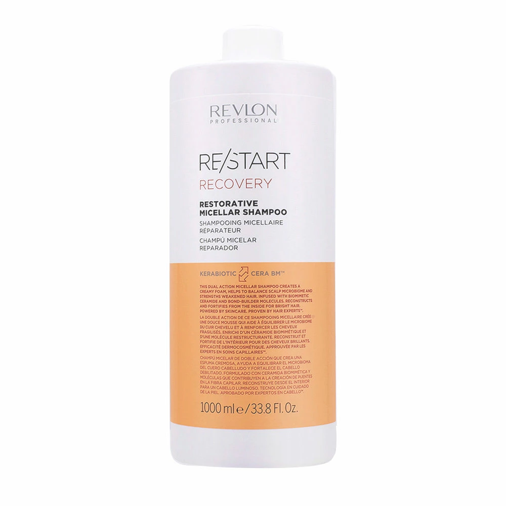 Revlon Restart Recovery Restorative Micellar Shampoo 1000ml - Shampooing Restructurant Pour Cheveux Abîmés