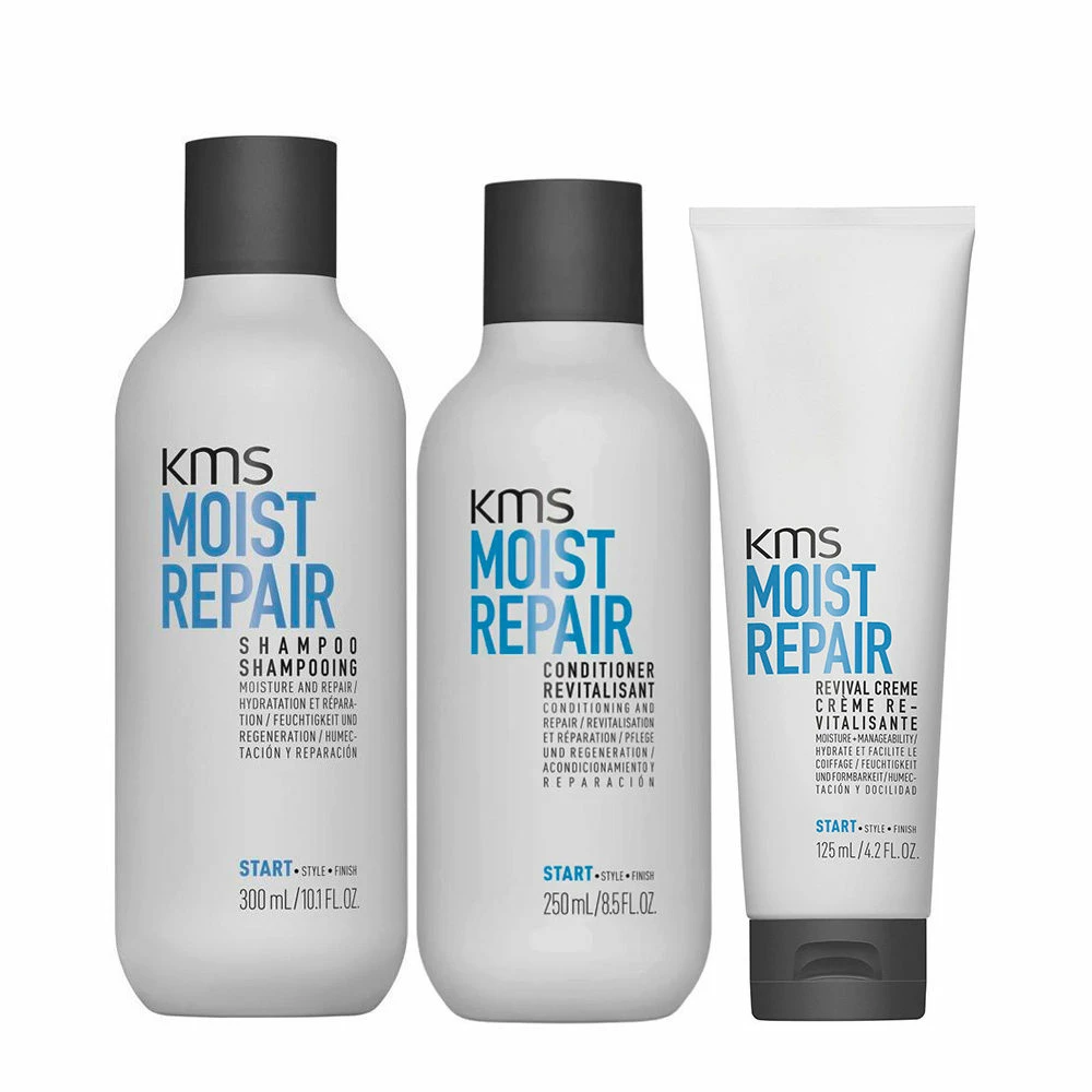 KMS Moist Repair Shampoo300ml Conditioner250ml Revival Creme125ml