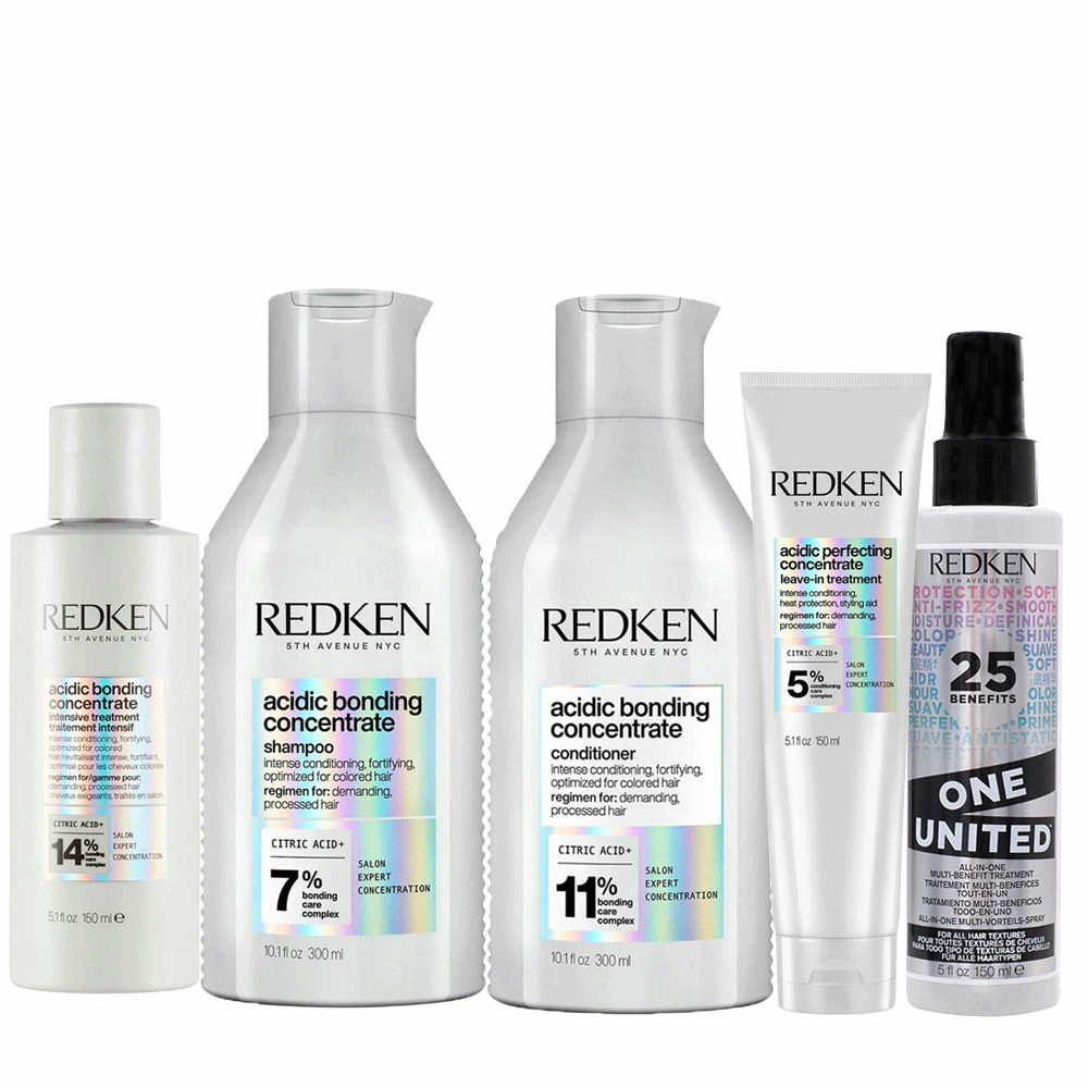 Redken ABC Pre Treatment 150ml Shampoo 300ml Conditioner 300ml Leave-in Treatment 150ml One United Spray 150ml