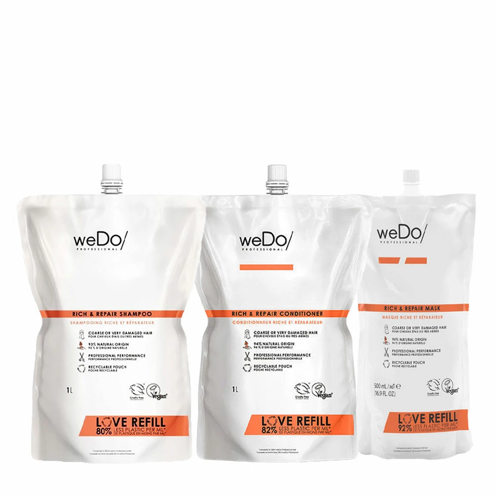 WeDo Rich & Repair Shampoo 1000ml Conditioner 1000ml Mask 500ml