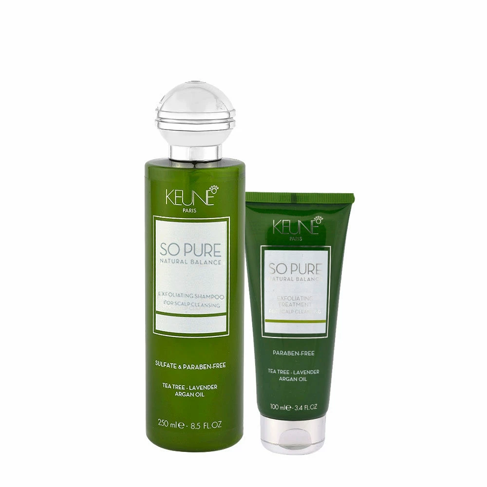 Keune So Pure Exfoliating Shampoo 250ml Treatment 100ml