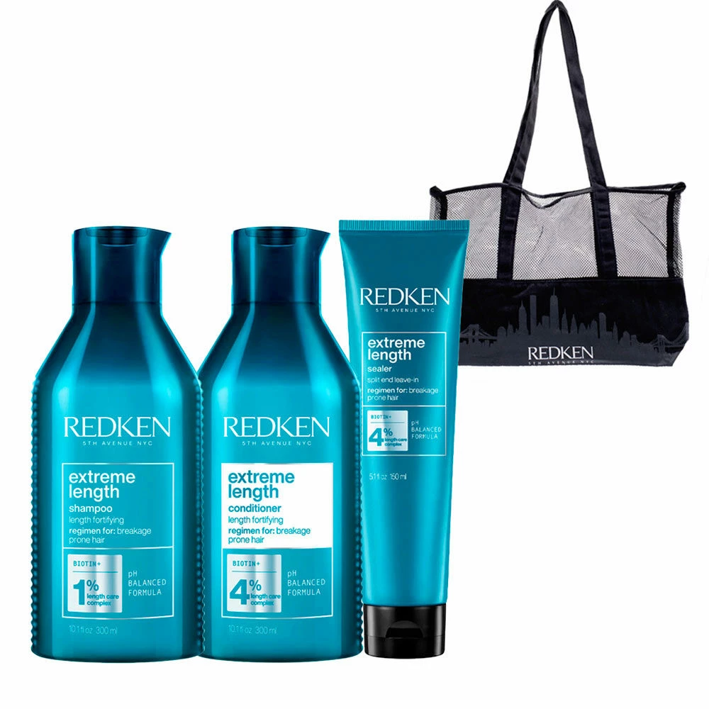 Redken Extreme Length Shampoo 300ml Conditioner 300ml Sealer 150ml + Shopper Bag Gratuit
