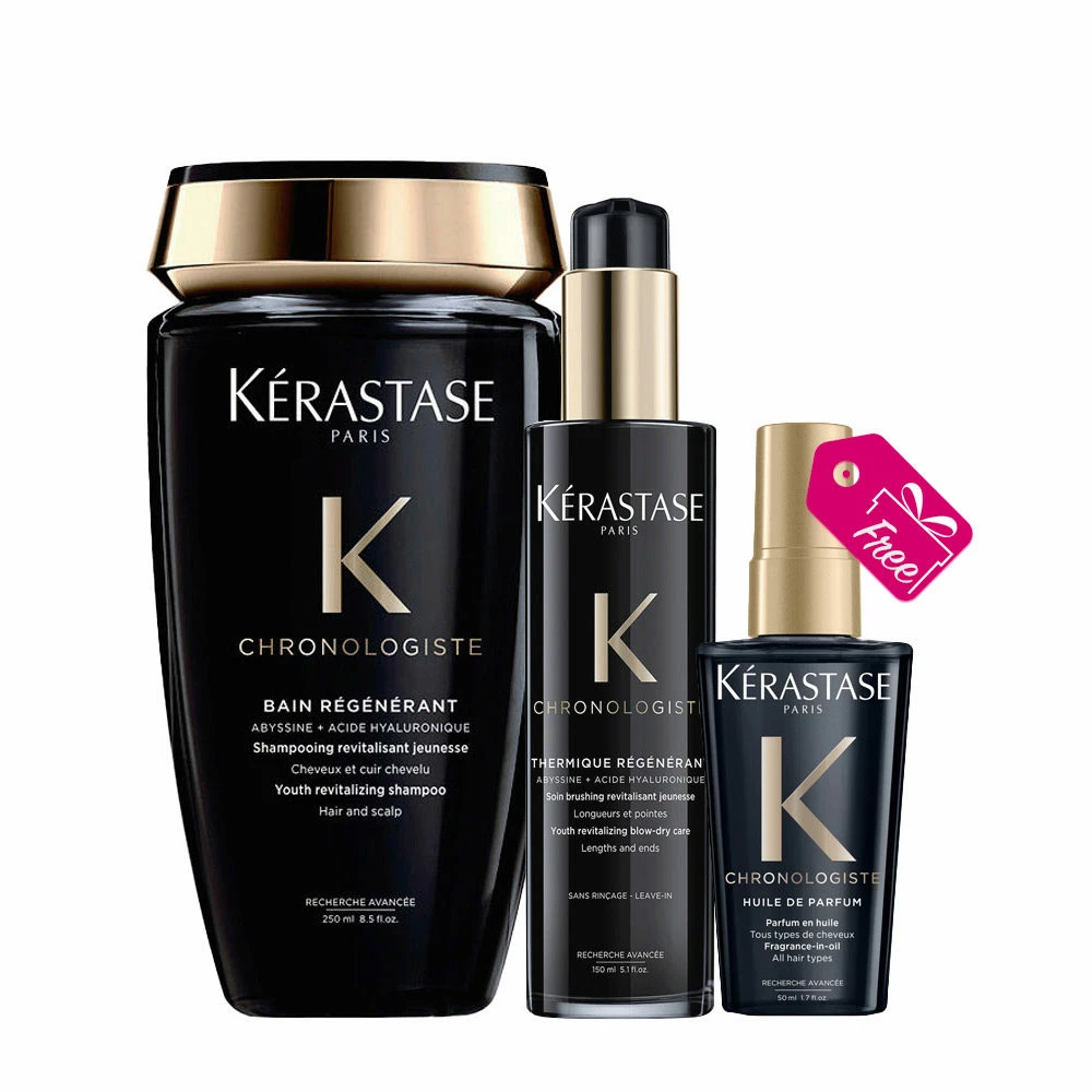 Kérastase Kerastase Chronologiste Bain Regenerant 250ml Thermique Regenerant 150ml + Huile 50ml En Cadeau